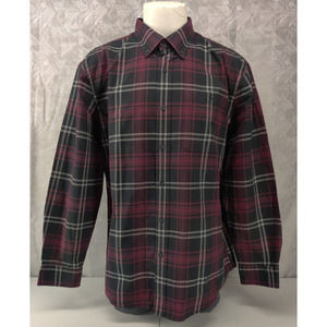 Orvis Shirt Men XL Red Black White Plaid Button Long Sleeve Classic Collection